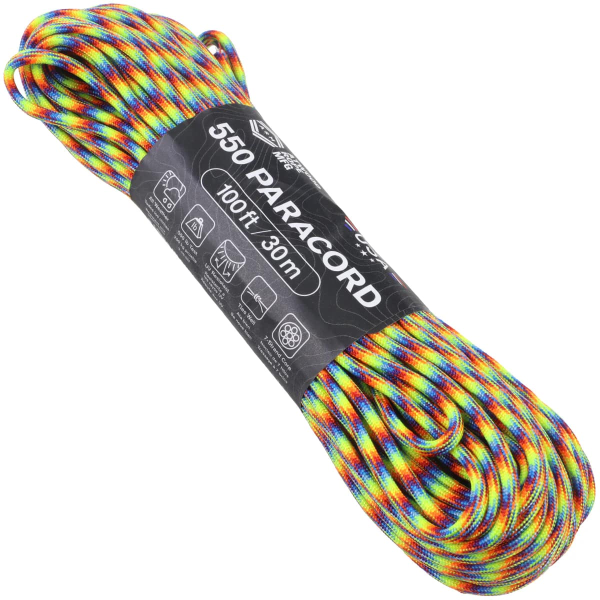 Black Cord 275 Paracord 550 Paracord Mil Spec Type Iii 7 Strand Parachute Parachute Cord